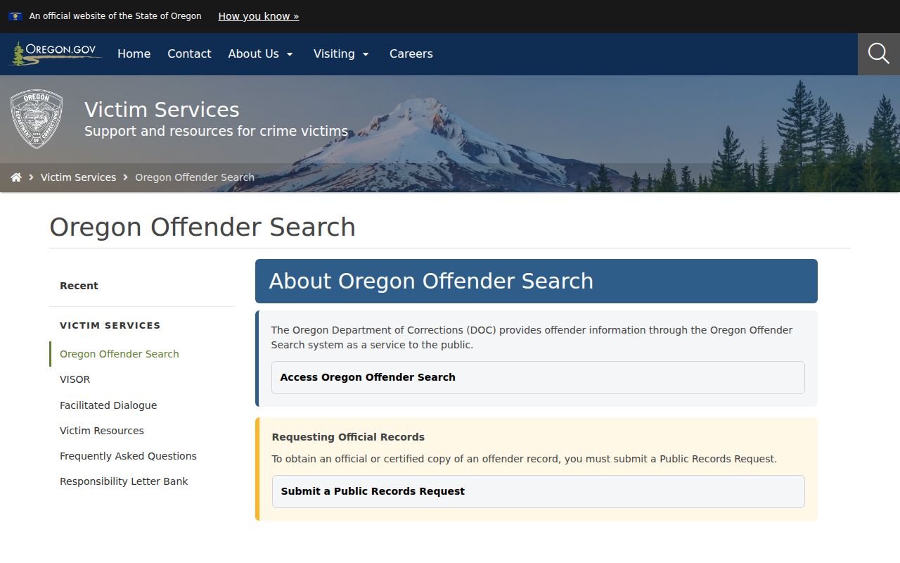 Umatilla County arrest record follow-up through Oregon Offender Search