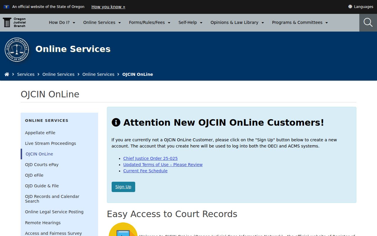 Umatilla County criminal court case OJCIN online access