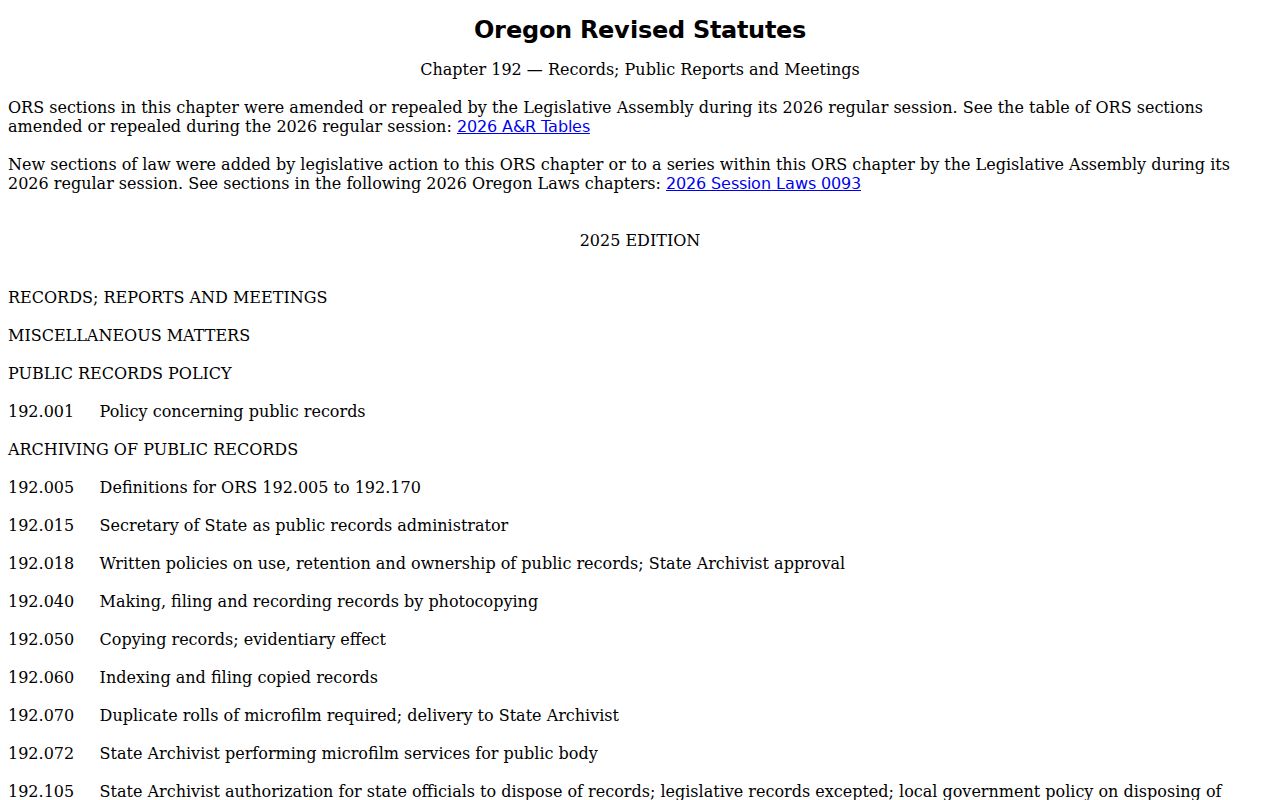 Umatilla County criminal records Oregon Public Records Law